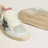 Ball Star da uomo in pelle scamosciata grigia con stella in nabuk blu e linguetta sul tallone in pelle laminata