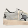 Ball Star da uomo in pelle scamosciata grigia con stella in pelle nera