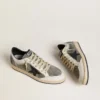 Ball Star da uomo in pelle scamosciata grigia con stella in pelle nera e inserti in nappa bianca