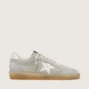 Ball Star da uomo in pelle scamosciata grigio chiaro con stella in pelle bianca