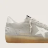 Ball Star da uomo in pelle scamosciata grigio chiaro con stella in pelle bianca