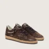Ball Star da uomo in pelle scamosciata marrone con stella e linguetta sul tallone in pelle marrone
