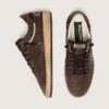 Ball Star da uomo in pelle scamosciata marrone con stella e linguetta sul tallone in pelle marrone