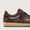 Ball Star da uomo in pelle scamosciata marrone con stella e linguetta sul tallone in pelle marrone