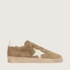 Ball Star da uomo in pelle scamosciata marrone con stella in pelle bianca