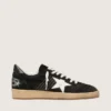 Ball Star da uomo in pelle scamosciata nera con stella in pelle bianca
