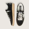 Ball Star da uomo in pelle scamosciata nera con stella in pelle bianca