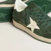 Ball Star da uomo in pelle scamosciata verde con stella in pelle bianca e linguetta sul tallone