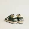 Ball Star da uomo in pelle scamosciata verde con stella in pelle bianca e linguetta sul tallone