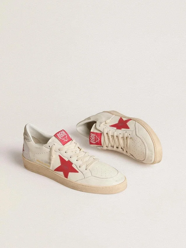 Ball Star da uomo per San Valentino con stella in pelle rossa e scritta Swarovski rossa