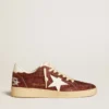 Ball Star in glitter bordeaux con stella e linguetta sul tallone in pelle bianca