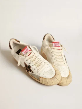 Ball Star in nappa con stella e linguetta sul tallone in pelle di pony con stampa leopardata