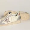 Ball Star in nappa con stella glitterata e linguetta sul tallone metallizzata