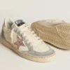 Ball Star in nappa con stella glitterata e linguetta sul tallone metallizzata