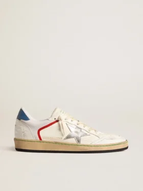 Ball Star in nappa e rete con stella in pelle metallizzata argento