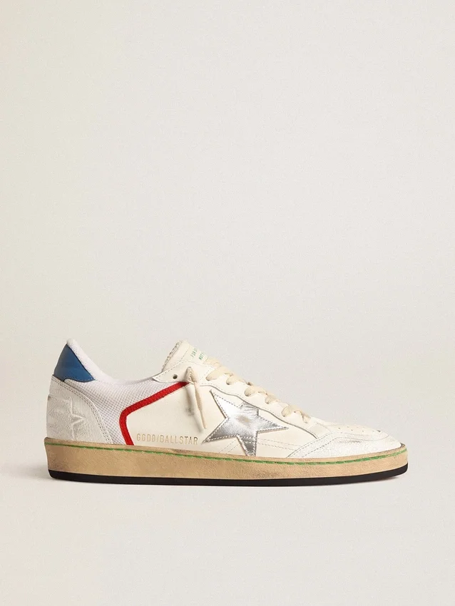 Ball Star in nappa e rete con stella in pelle metallizzata argento