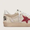 Ball Star in nylon e rete bianca con stella in nylon rosso e linguetta sul tallone in pelle bianca