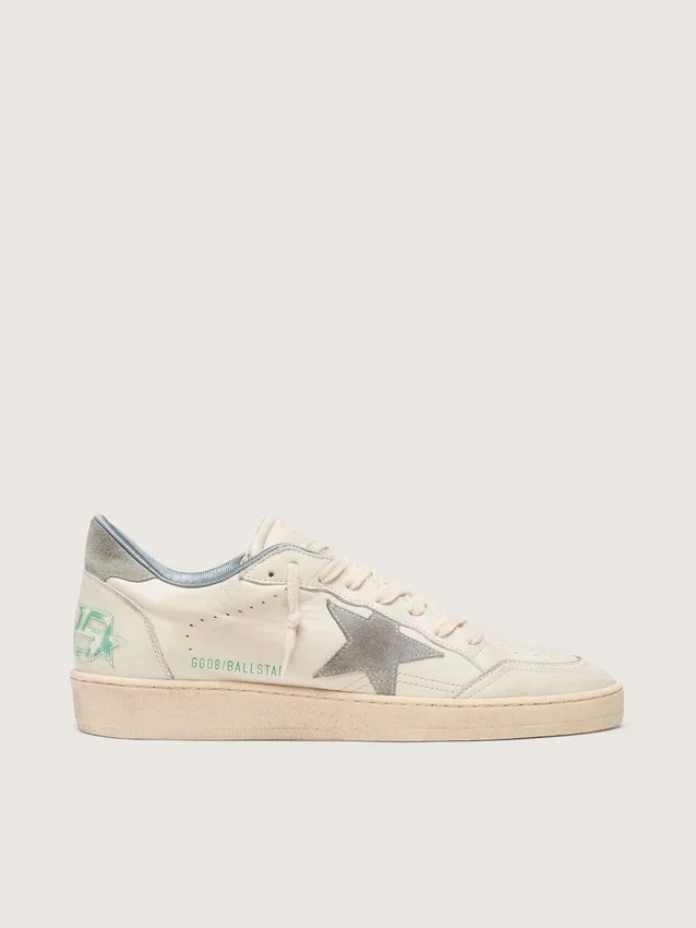 Ball Star in pelle nappa con stella e linguetta sul tallone in pelle scamosciata grigia