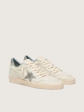 Ball Star in pelle nappa con stella e linguetta sul tallone in pelle scamosciata grigia