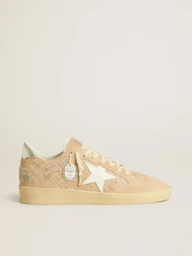 Ball Star in pelle scamosciata e cristalli Swarovski con stella in pelle e linguetta metallica sul tallone