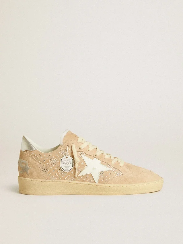 Ball Star in pelle scamosciata e cristalli Swarovski con stella in pelle e linguetta metallica sul tallone