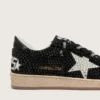 Ball Star in pelle scamosciata nera con stella bianca e cristalli Swarovski