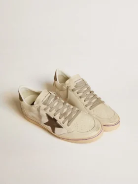Ball Star in rete e pelle con stella in pelle metallizzata e linguetta sul tallone