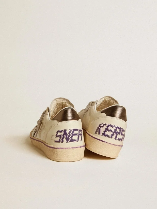 Ball Star in rete e pelle con stella in pelle metallizzata e linguetta sul tallone