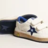 Ball Star Junior con stella in pelle blu metallizzata e linguetta sul tallone
