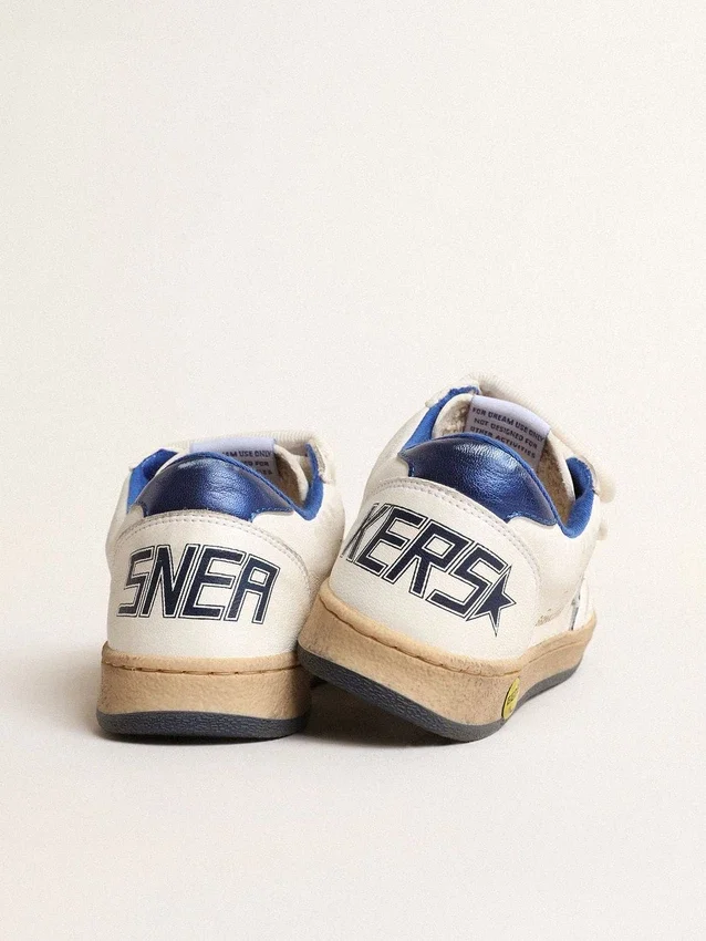 Ball Star Junior con stella in pelle blu metallizzata e linguetta sul tallone