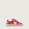 Ball Star Junior in camoscio rosso con stella in pelle bianca e linguetta sul tallone in argento metallizzato
