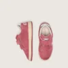 Ball Star Junior in camoscio rosso con stella in pelle bianca e linguetta sul tallone in argento metallizzato