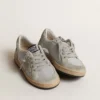 Ball Star Junior in glitter con inserti in pelle scamosciata grigio ghiaccio