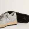 Ball Star Junior in glitter con inserti in pelle scamosciata grigio ghiaccio