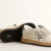 Ball Star Junior in nappa con stella glitterata argento e linguetta sul tallone