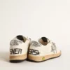 Ball Star Junior in nappa con stella glitterata argento e linguetta sul tallone