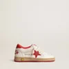 Ball Star Junior in nappa con stella in pelle rossa e linguetta sul tallone