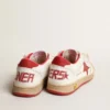 Ball Star Junior in nappa con stella in pelle rossa e linguetta sul tallone