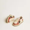 Ball Star Junior in nappa con stella nera e inserti in pelle rossa