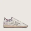 Ball Star LAB da donna in nylon bianco e pelle di pony con stella argentata e inserti lilla