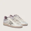 Ball Star LAB da donna in nylon bianco e pelle di pony con stella argentata e inserti lilla