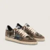 Ball Star LAB da donna in velluto matelassé marrone con strass e stella in pelle nera