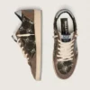 Ball Star LAB da donna in velluto matelassé marrone con strass e stella in pelle nera