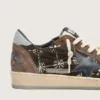 Ball Star LAB da donna in velluto matelassé marrone con strass e stella in pelle nera