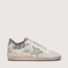 Ball Star LAB da uomo in nylon bianco e pelle di pony con stella argentata e inserti lilla