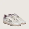 Ball Star LAB da uomo in nylon bianco e pelle di pony con stella argentata e inserti lilla