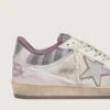 Ball Star LAB da uomo in nylon bianco e pelle di pony con stella argentata e inserti lilla