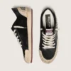 Ball Star LAB da uomo in pelle scamosciata nera con borchie e stella in pelle nera lucida