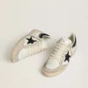 Ball Star LTD da donna in nappa con stella in cristallo nero e inserti in pelle scamosciata beige