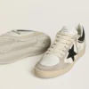 Ball Star LTD da donna in nappa con stella in cristallo nero e inserti in pelle scamosciata beige